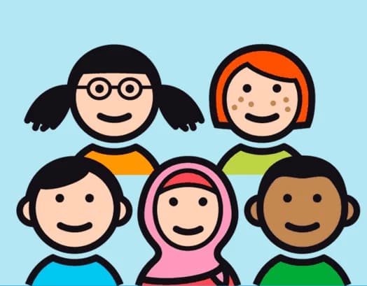 Eine Gruppe lachender Kinder